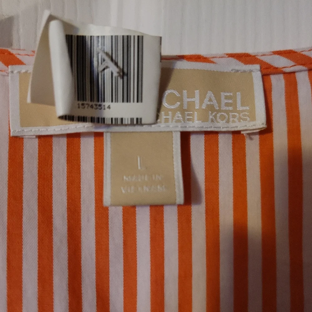 Michael Kors Orange striped blouse - Picture 2 of 3